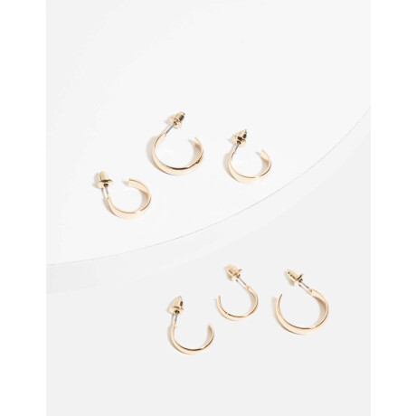 Set De Argollas Dorado