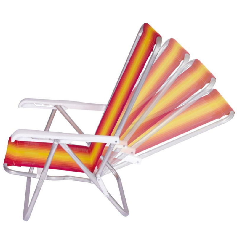 Set x2 Silla reclinable 4 posiciones aluminio NARANJA