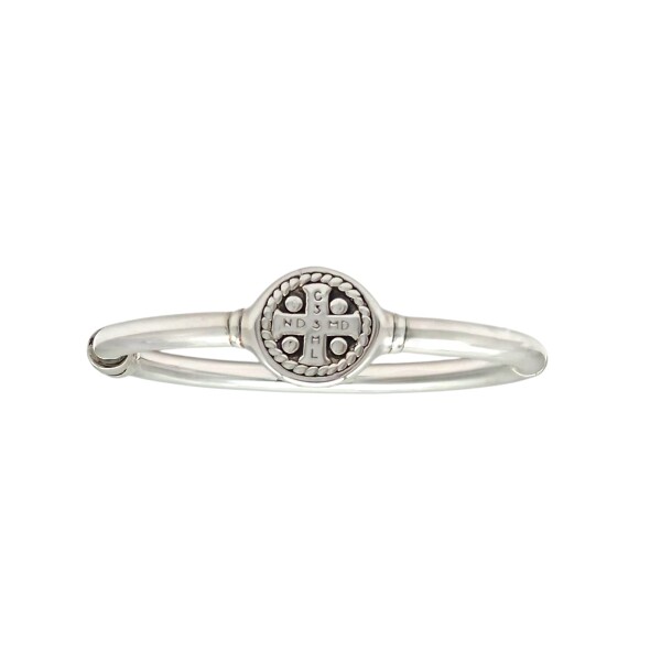 Brazalete Cruz de San Benito-Plata 925 inflada-Sin piedra-BR3024 sinpiedra