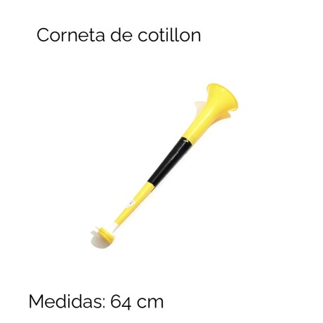 Corneta De Cotillon Amarillo Y Negro 64 Cm Unica