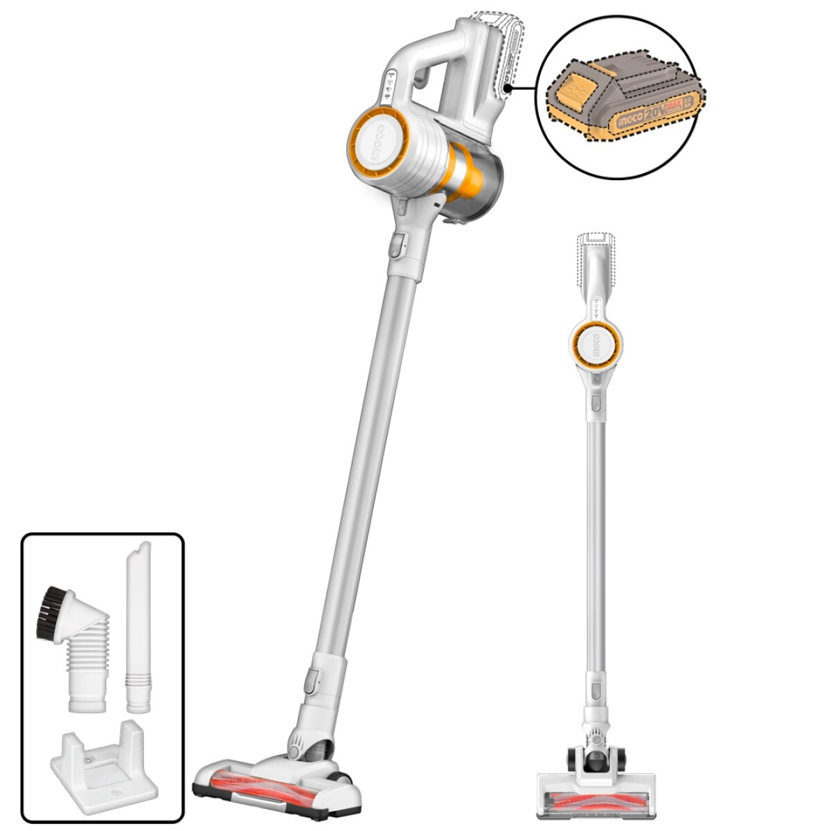 ASPIRADORA CICLONICA 0.8L A BATERIA 9KPA P20S BATERIA 20V SI 