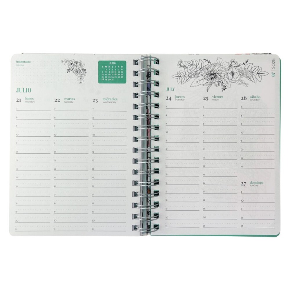 Agenda Coloring Therapy Semana A La Vista Con Espiral Mooving AGENDA MOOVING THE COLORING 2027 SEMANAL