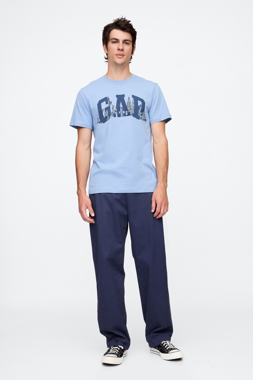 Remera Nyc Logo Gap Hombre Blue Suede