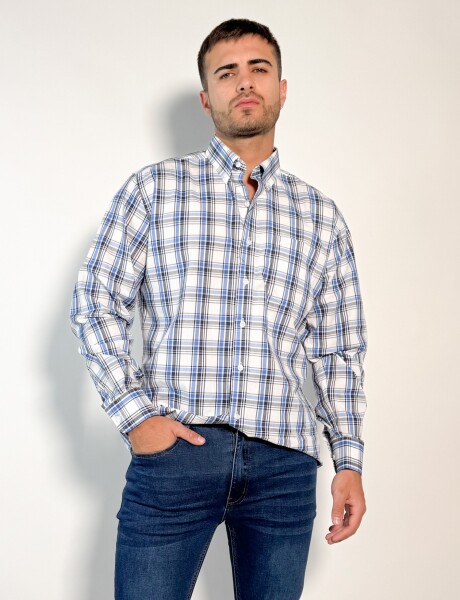 Camisa a cuadros Moises Blanco