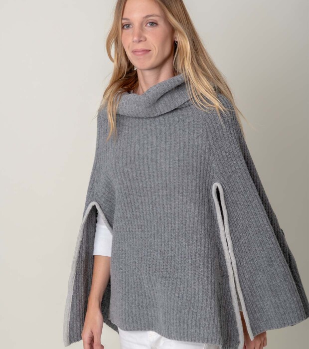 Poncho sand Gris