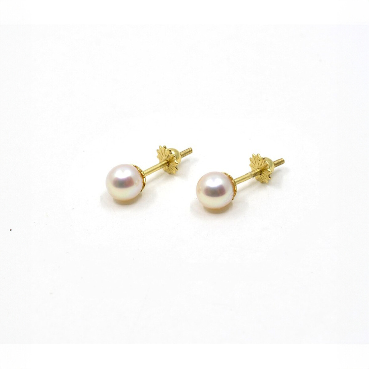 5.5 Mm Caravanas En Oro 18K Y Perlas De Cultivo 