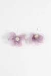 Aros flor tela lila