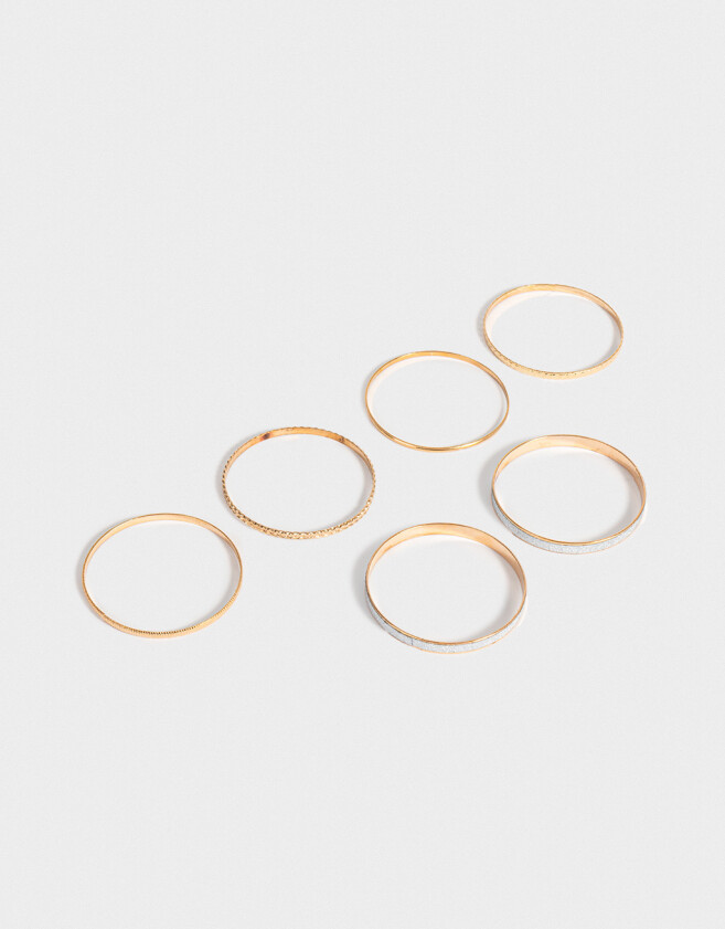 Pulseras Rígidas Sets De metal Set De Pulseras De Metal - Dorado