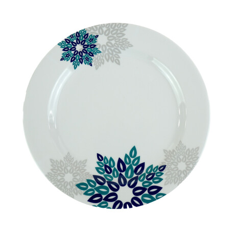 PLATO LLANO MELAMINA LINEA FLORAL AZUL-VERDE 25X1.7CM 120GR PLATO LLANO MELAMINA LINEA FLORAL AZUL-VERDE 25X1.7CM 120GR