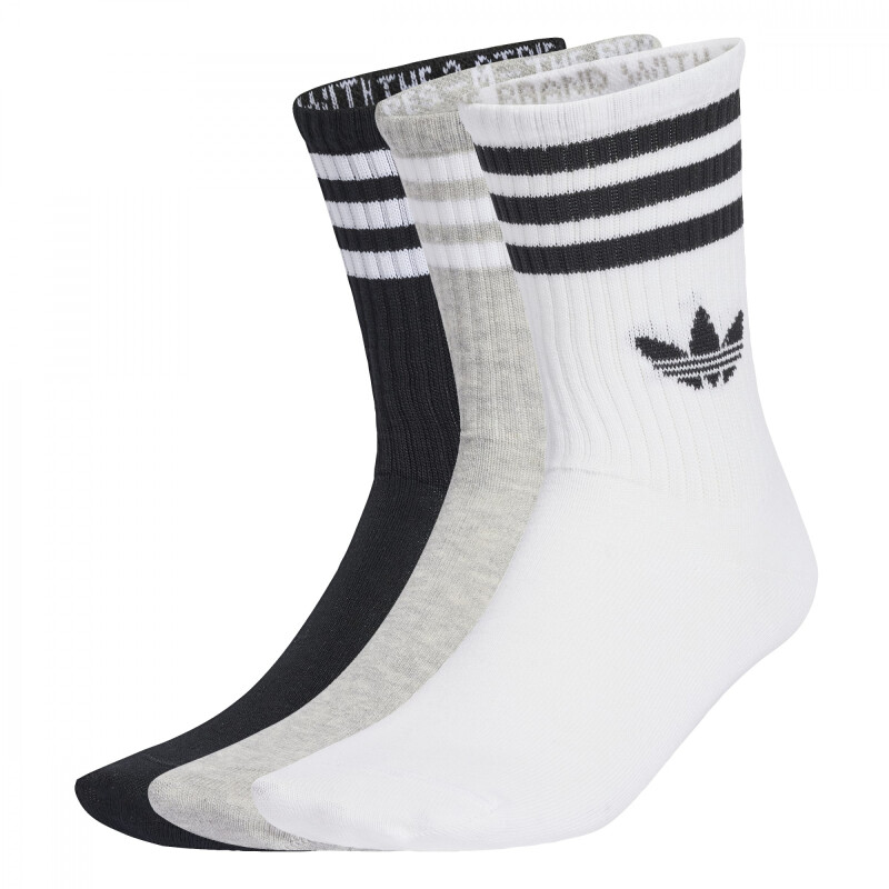Medias Adidas 3S CREW S 3P Hombre JV7403 Blanco-gris