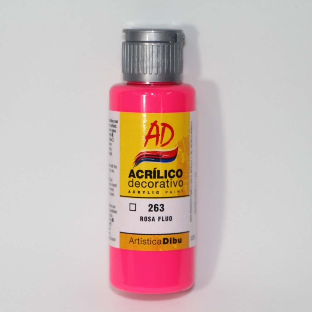 PINTURA ACRILICA ARTISTICA DIBU 60 ML. DIFERENTES COLORES COLOR ROSADO FLUO 263