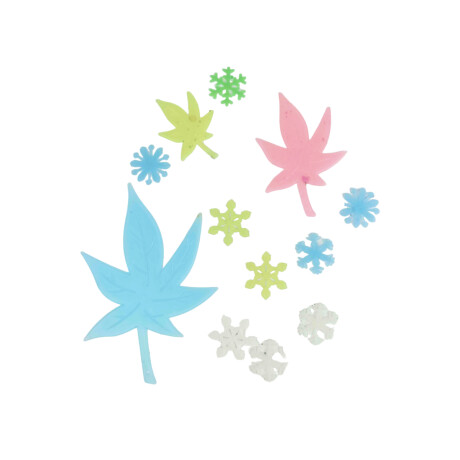 Pack de stickers que brillan en la oscuridad Hojas