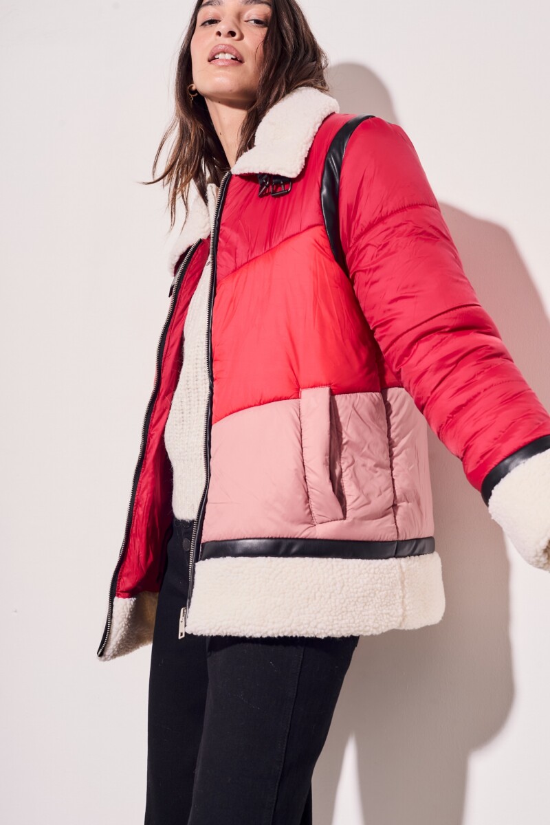 Campera Capitoneada Combinada Rojo