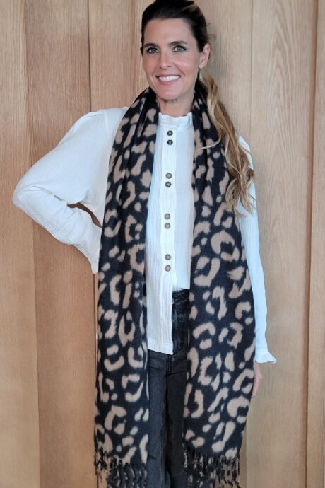 Bufandón Paz Print Black