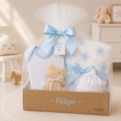 Box Bienvenida Nacimiento Personalizado – Celeste Box Bienvenida Nacimiento Personalizado – Celeste