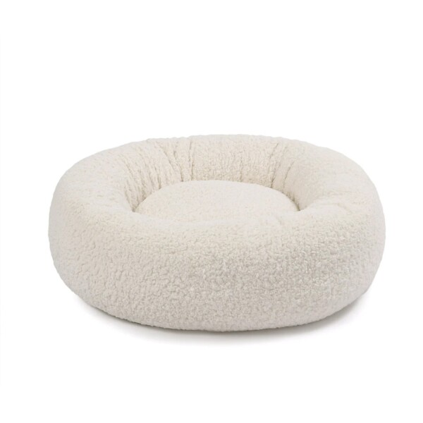 Cama Para Perro Gato Cuna Puff Peluda Cucha 50 Cm Mascota Polar Variante Color Blanco