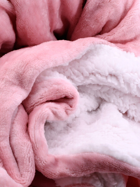 MANTA SHERPA 2 PLAZAS ROSADO