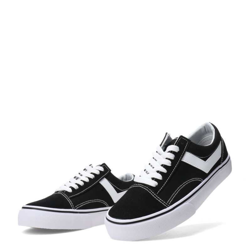 Championes Unisex PONY Casual Lona Gamuza Negro - Blanco