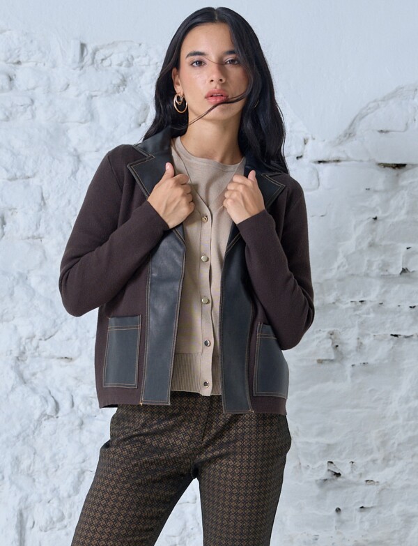 Chaqueta Ecocuero MARRON