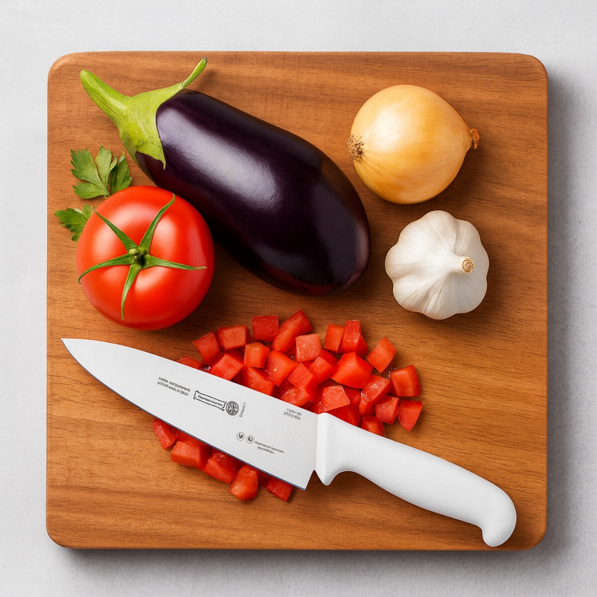 Cuchilla mango blanco acero inoxidable 8'' Mundial 