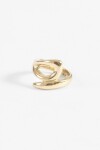 Anillo acero curvo dorado
