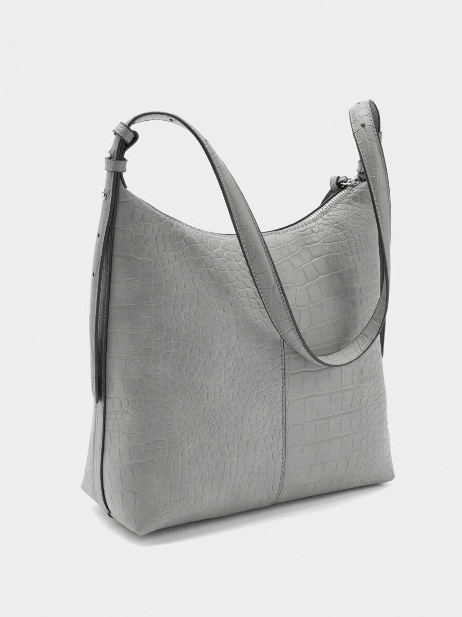 Bolso De Hombro Con Grabado Animal gris