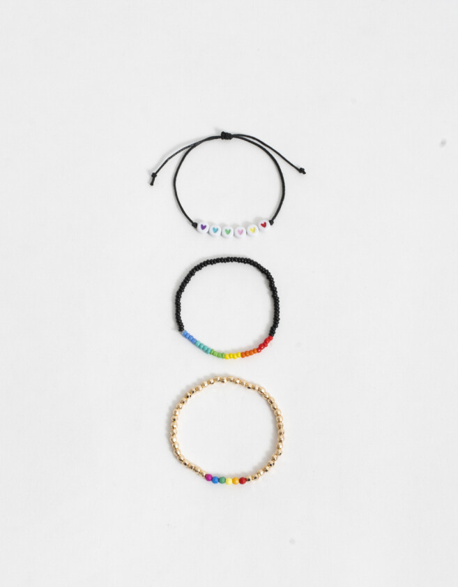 Pulseras Elásticas Sets Mostacillas Set De Pulseras Elásticas "pride" - Dorado