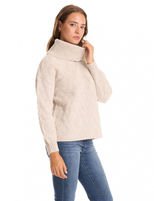 Buzo Cuello Volcado BEIGE CLARO