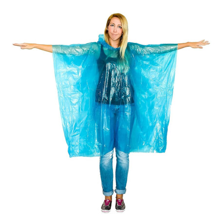 Capa Poncho Pilot con Capucha para Lluvia Impermeable Azul