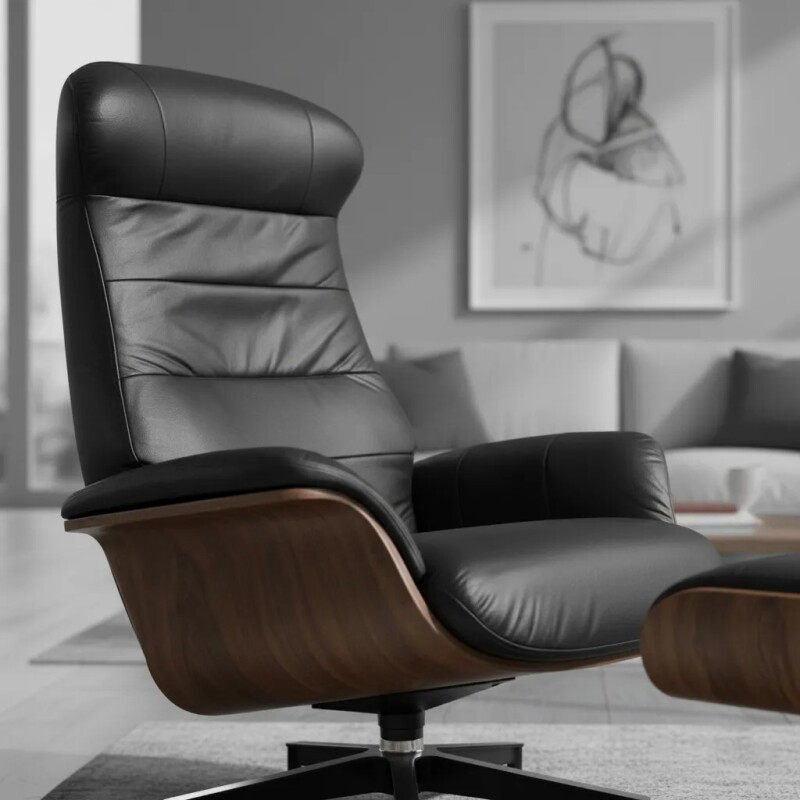 POLTRONA RECLINABLE PAIGE- 100% CUERO - NEGRO - PRODUCTO CON DETALLES - POLTRONA RECLINABLE PAIGE- 100% CUERO - NEGRO - PRODUCTO CON DETALLES -