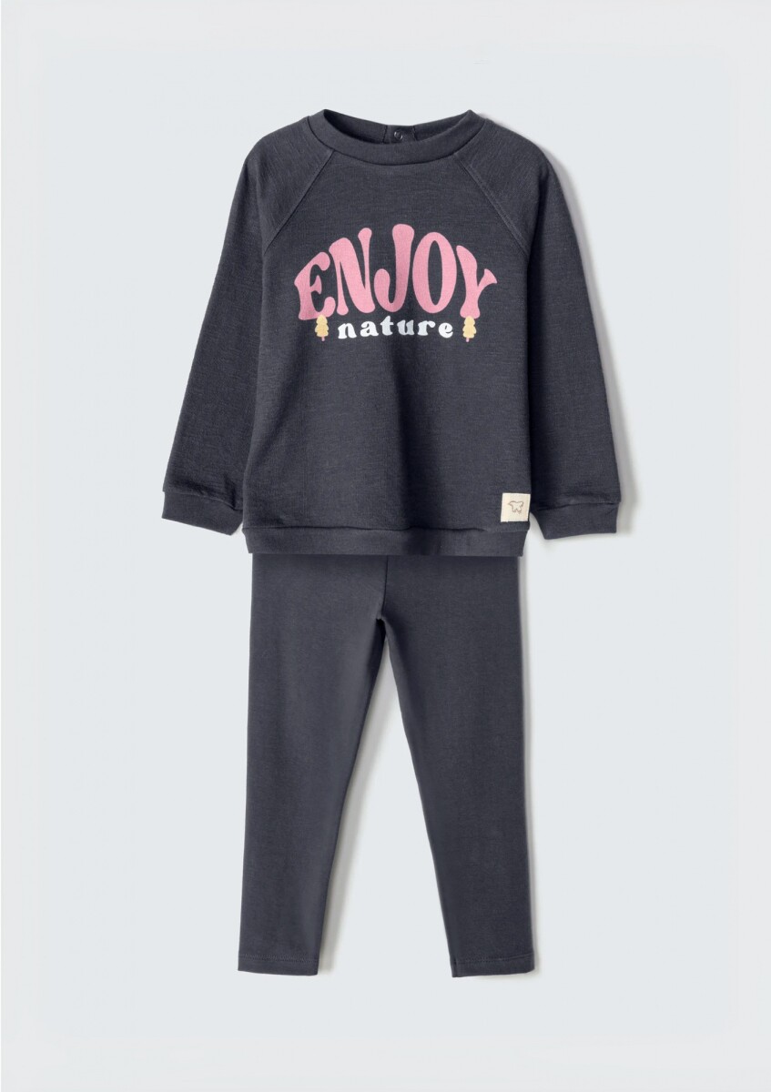 CONJUNTO INFANTIL CON ESTAMPA - GRIS 