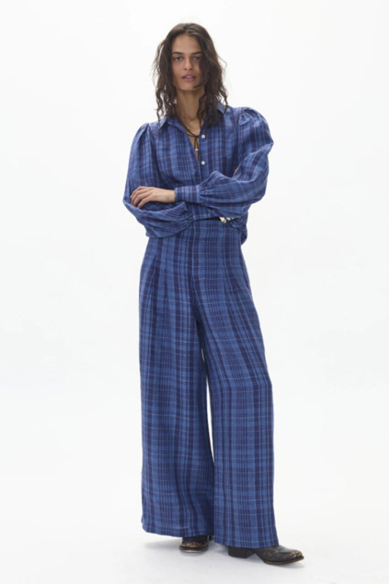 CULOTTE LINEN PANTS Azul