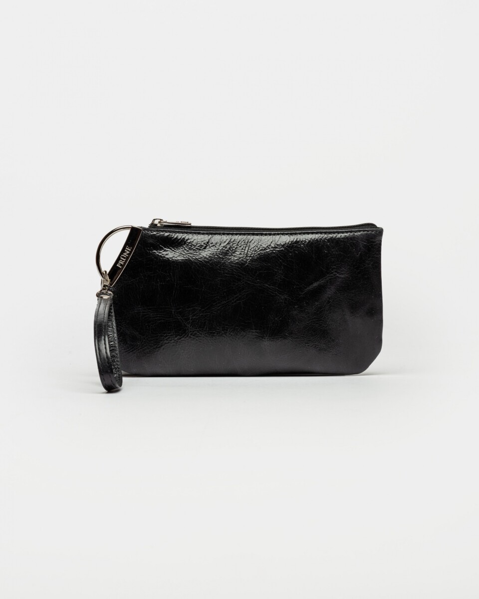 Porta Cosméticos Katy En Cuero Liso - Negro 