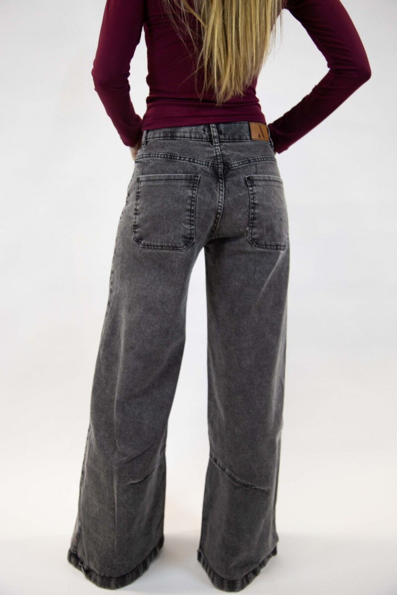 Jean baggy con pinzas Gris