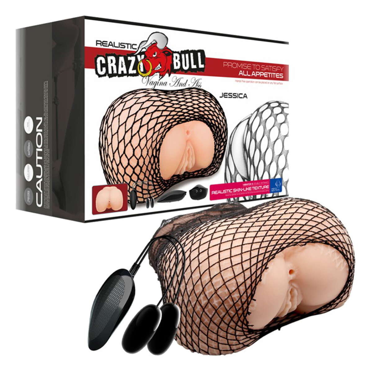 Masturbador Realístico Vibrador Jessica Vagina y Ano 