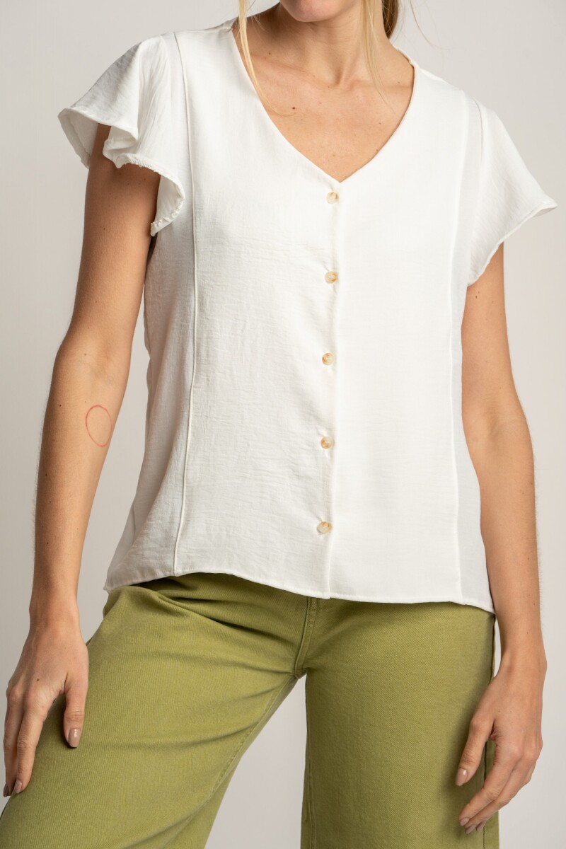 Blusa Escote V Nacar