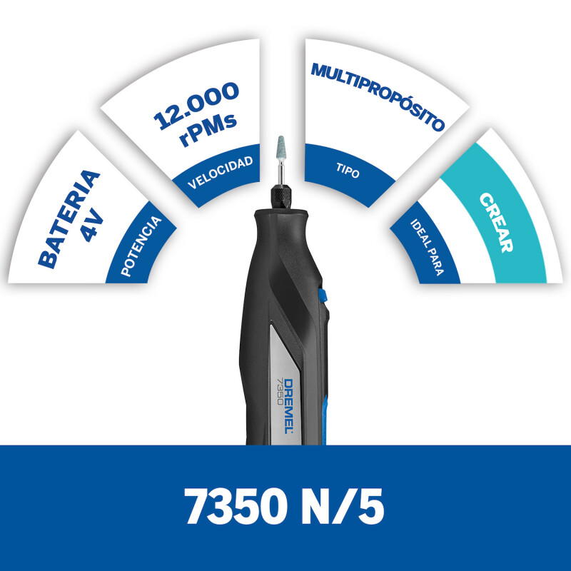 Minitorno Dremel 7350 con 5 accesorios 24 meses / Dremel Unica