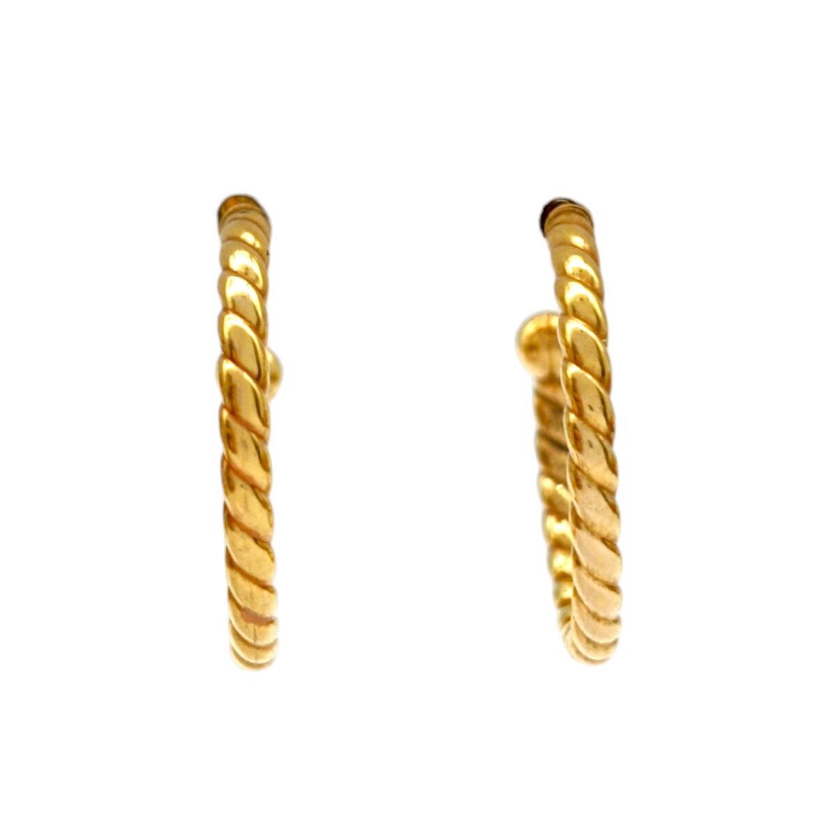 Caravanas aros de oro 3/4 torneado- Oro bajo - Sin piedra- CA8034 - sinpiedra 