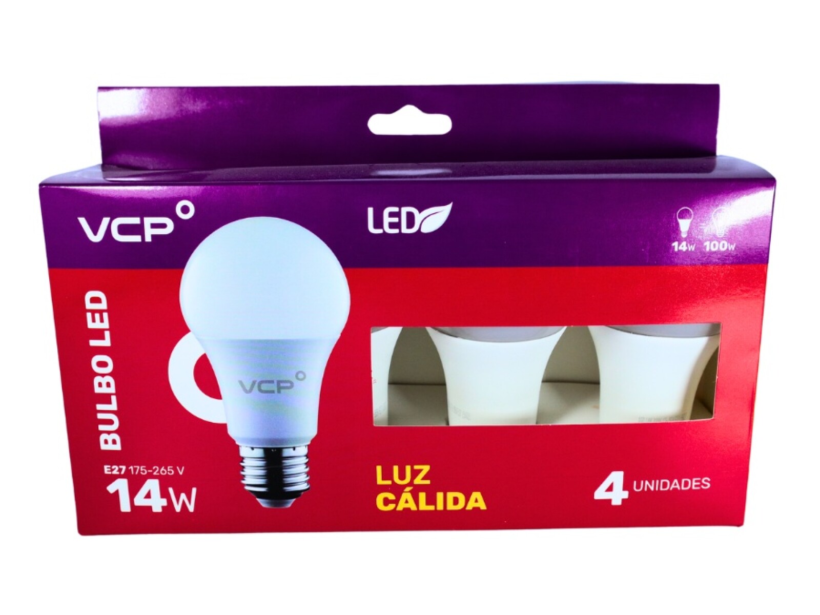 LAMPARA LED BULBO 14W E27 3000K PACK 4 