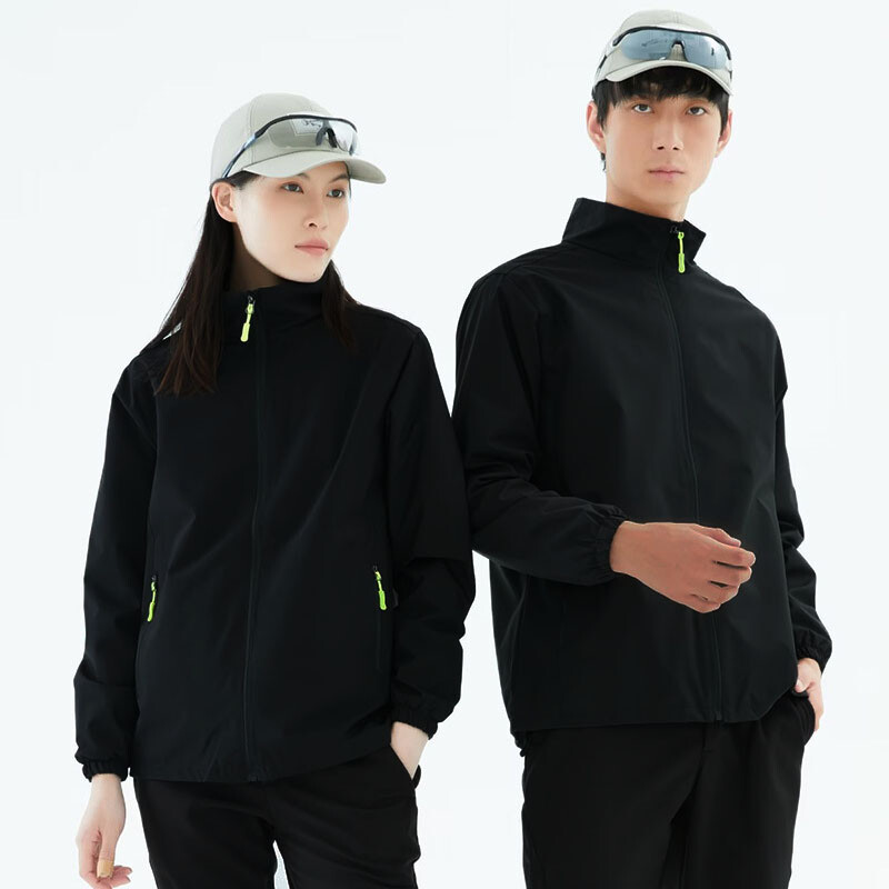 Campera Rompeviento e Impermeable Elastizada Unisex Negro