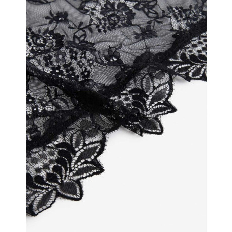 Pañuelo Triangular De Encaje Negro Negro