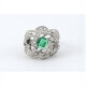 Anillo latino brillantes y esmeralda Anillo latino brillantes y esmeralda