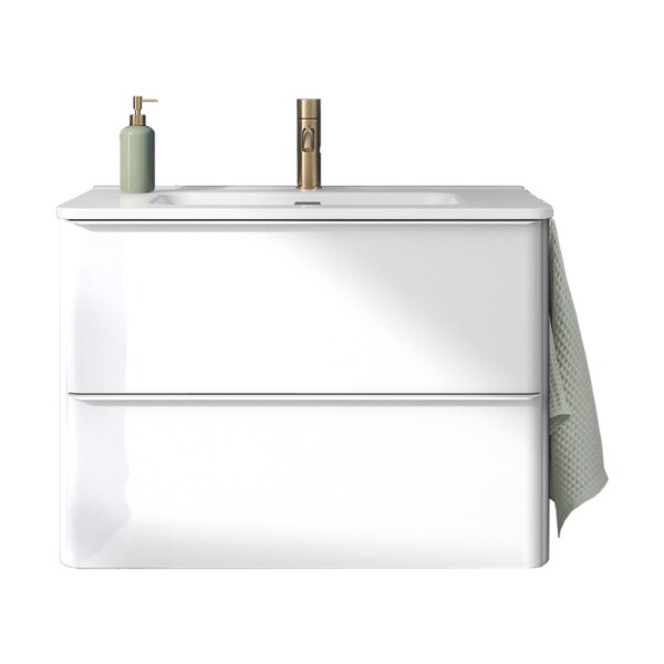 MUEBLE BAÑO MODELO DAI 80 CM BLANCO CON MESADA Mueble Baño Modelo Dai 80 Cm Blanco Con Mesada