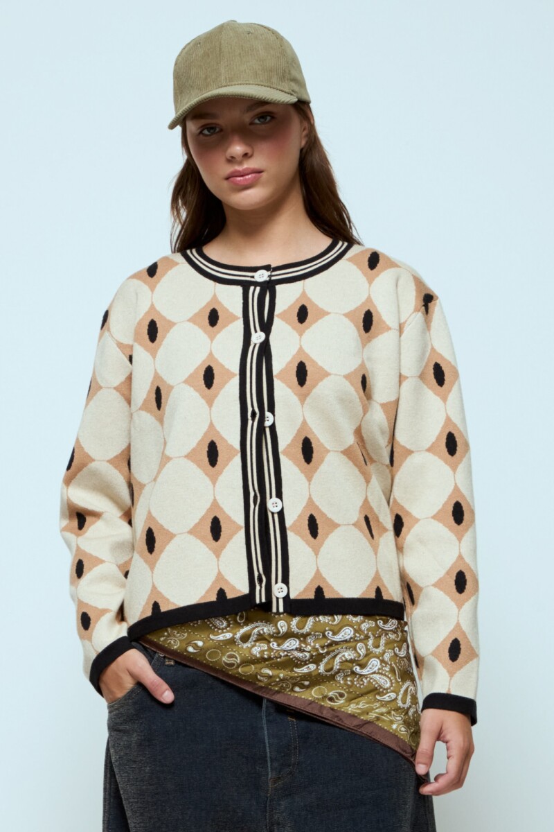Cardigan geométrico negro