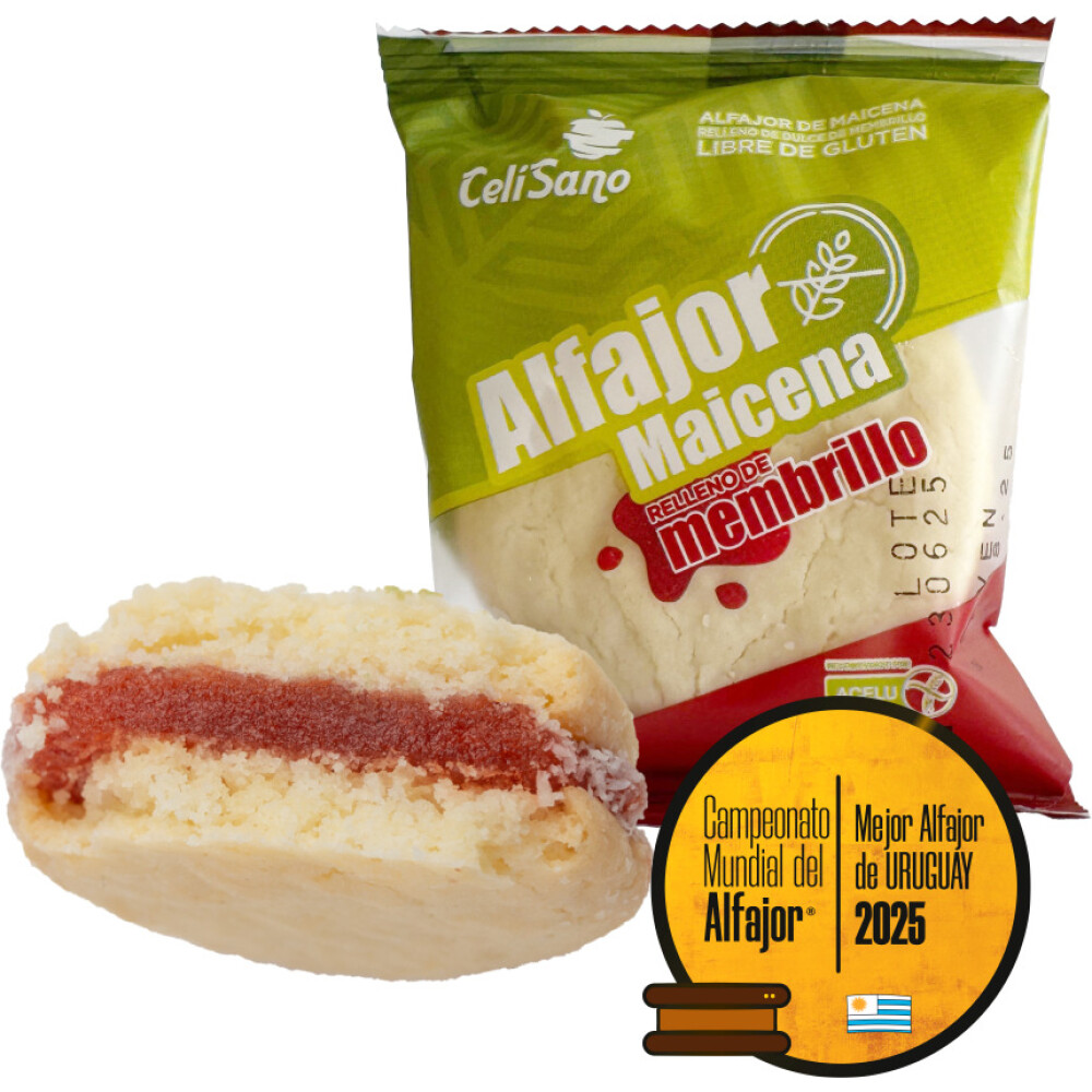 Alfajor de maicena relleno de dulce de membrillo SIN LACTOSA x 6 unidades Alfajor de maicena relleno de dulce de membrillo SIN LACTOSA x 6 unidades