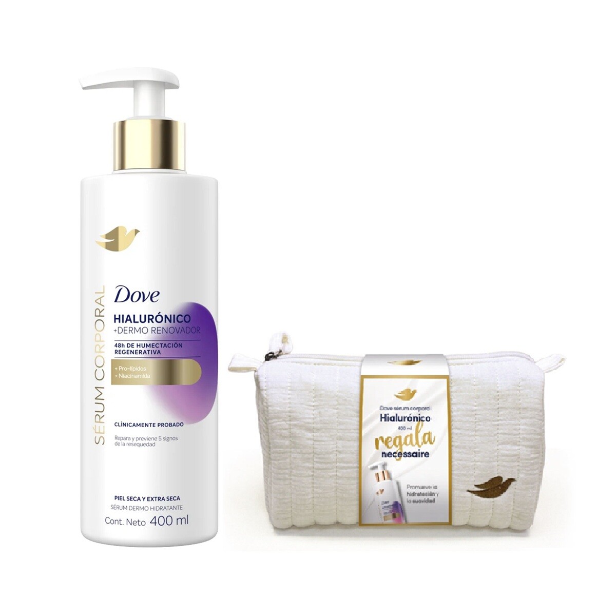 Serum Corporal Dove Hialurónico 400 Ml. + Necessaire 