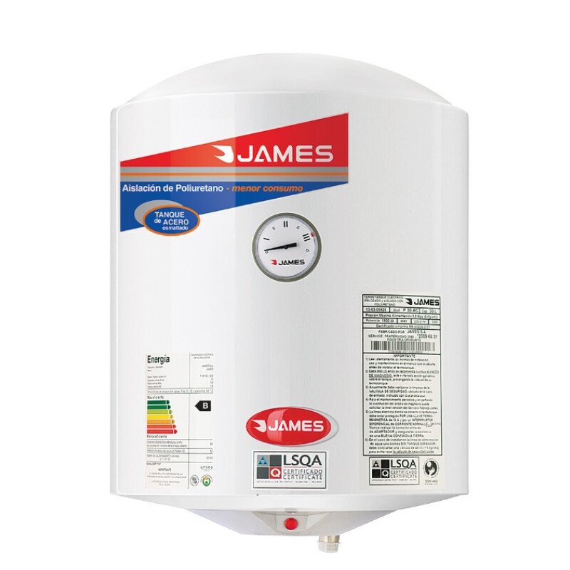 Termotanque Calefón De Acero James 30lts Termotanque Calefón De Acero James 30lts