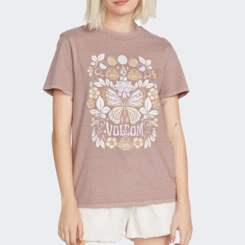 Remera Volcom Lock It Up Tee Rosa