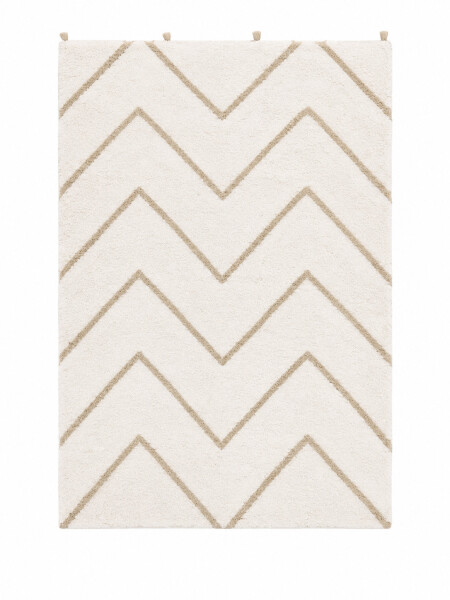 ALFOMBRA DECORATIVA ZIGZAG BLANCO