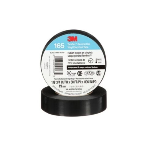CINTA AISLADORA TEMFLEX 165 NEGRO 19MM X 9M - 3M CINTA AISLADORA TEMFLEX 165 NEGRO 19MM X 9M - 3M